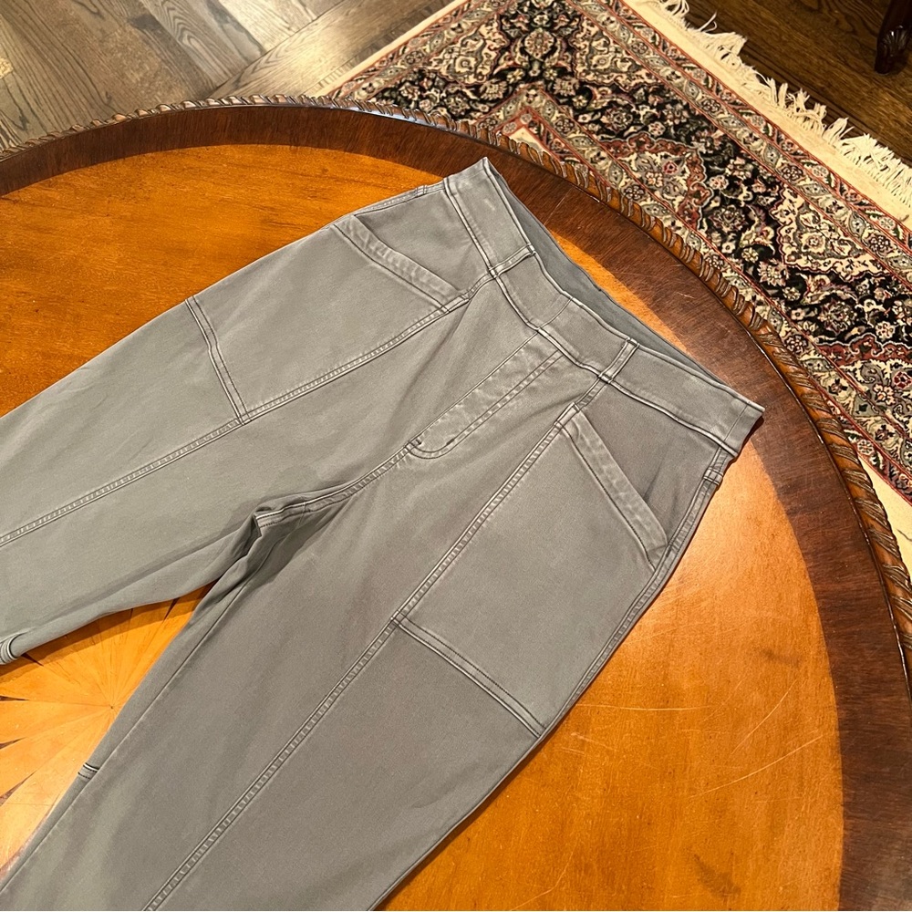 SPANX Stretch Twill Straight Leg Pant Hazy Blue Gray Large Pull On Relaxed - Picture 5 of 16